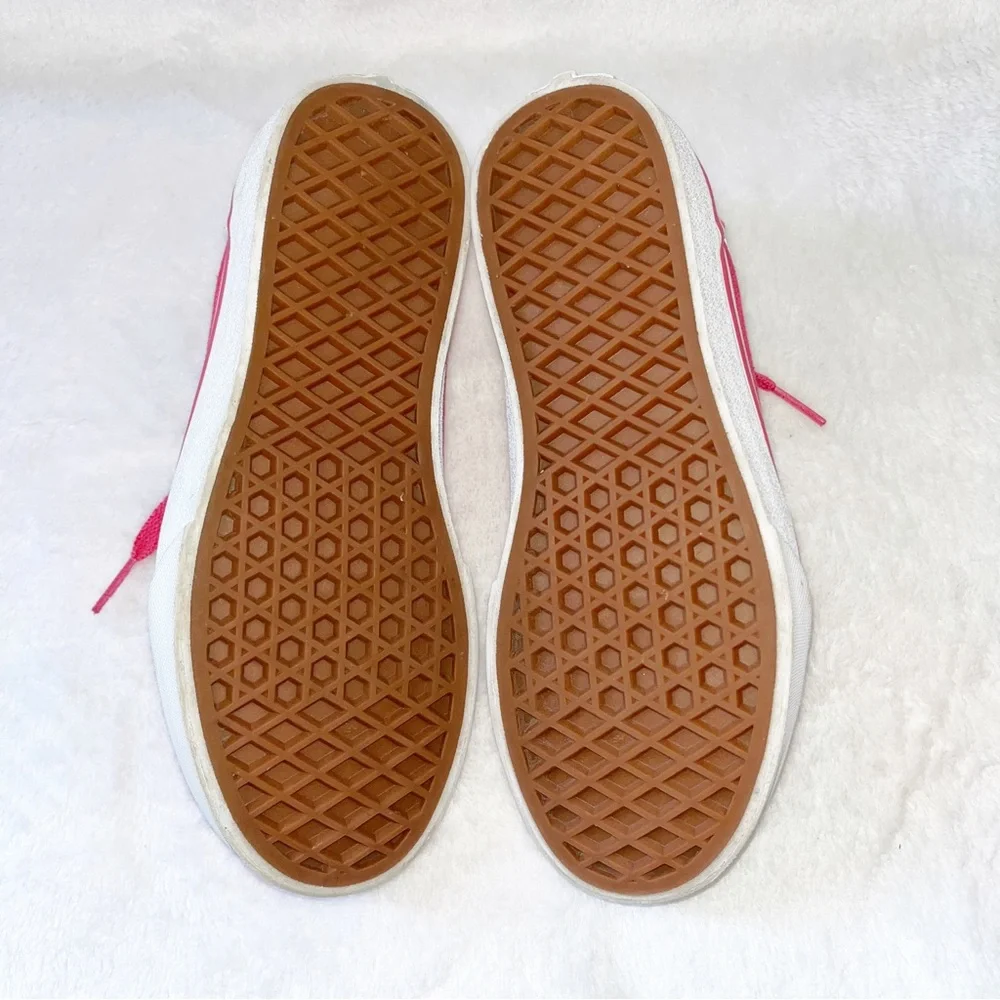 Vans Girls Sz 3 Pink Old School Skool Ward Butterflies Skate Shoes Sneakers Kids